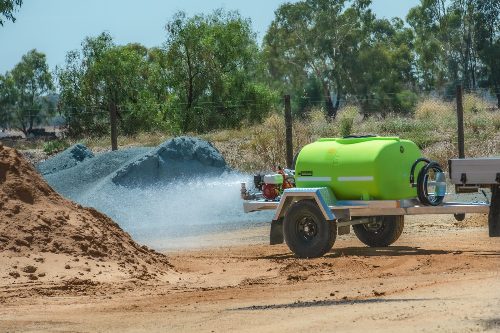 Fire patrol trailer releasing water