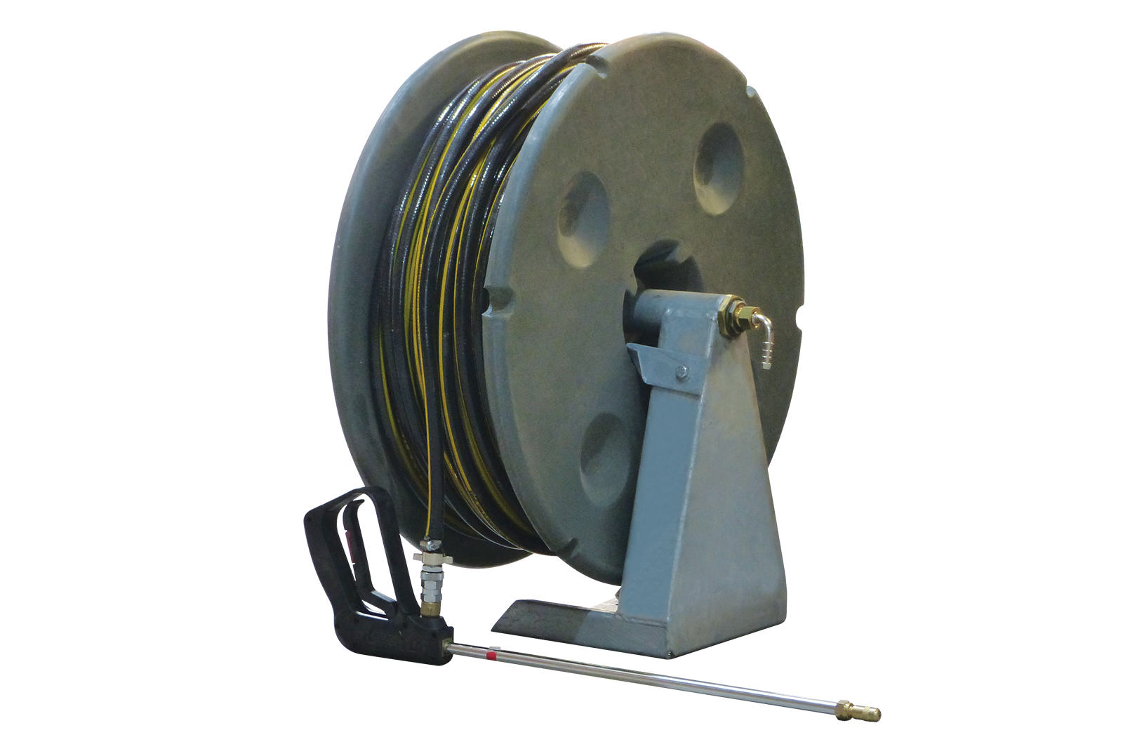 Hose Reel (Base Mount) - 100m x 10mm with Spray Gun