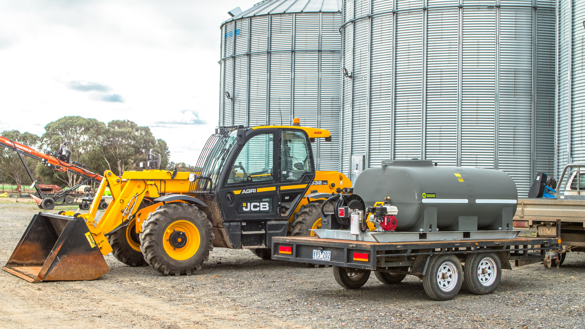 Free-Standing Diesel Tank next to a heavy machinery